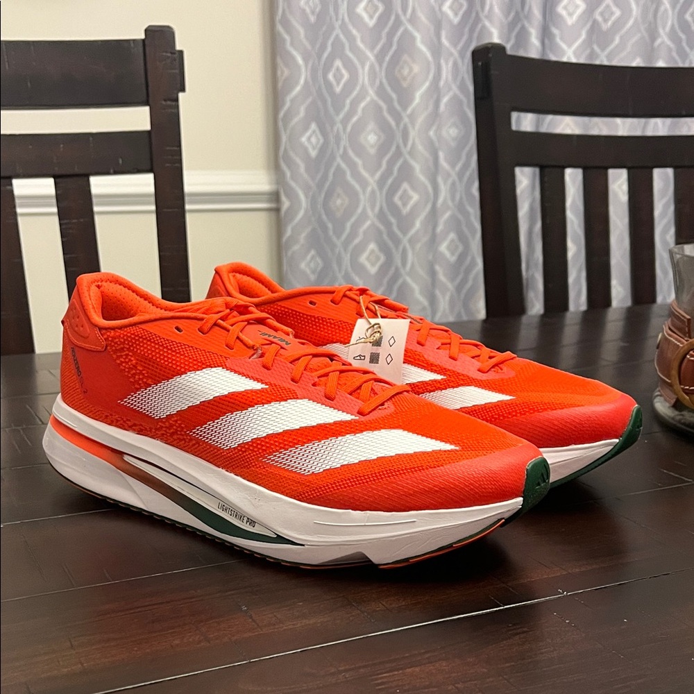 Adidas Adizero SL2 Miami Hurricanes Shoes Sneakers new JQ0240 Men’s Size 12